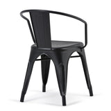 Larkin - Metal Dining Arm Chair (Set of 2) - Distressed Black / Silver - Furniture Home Direct