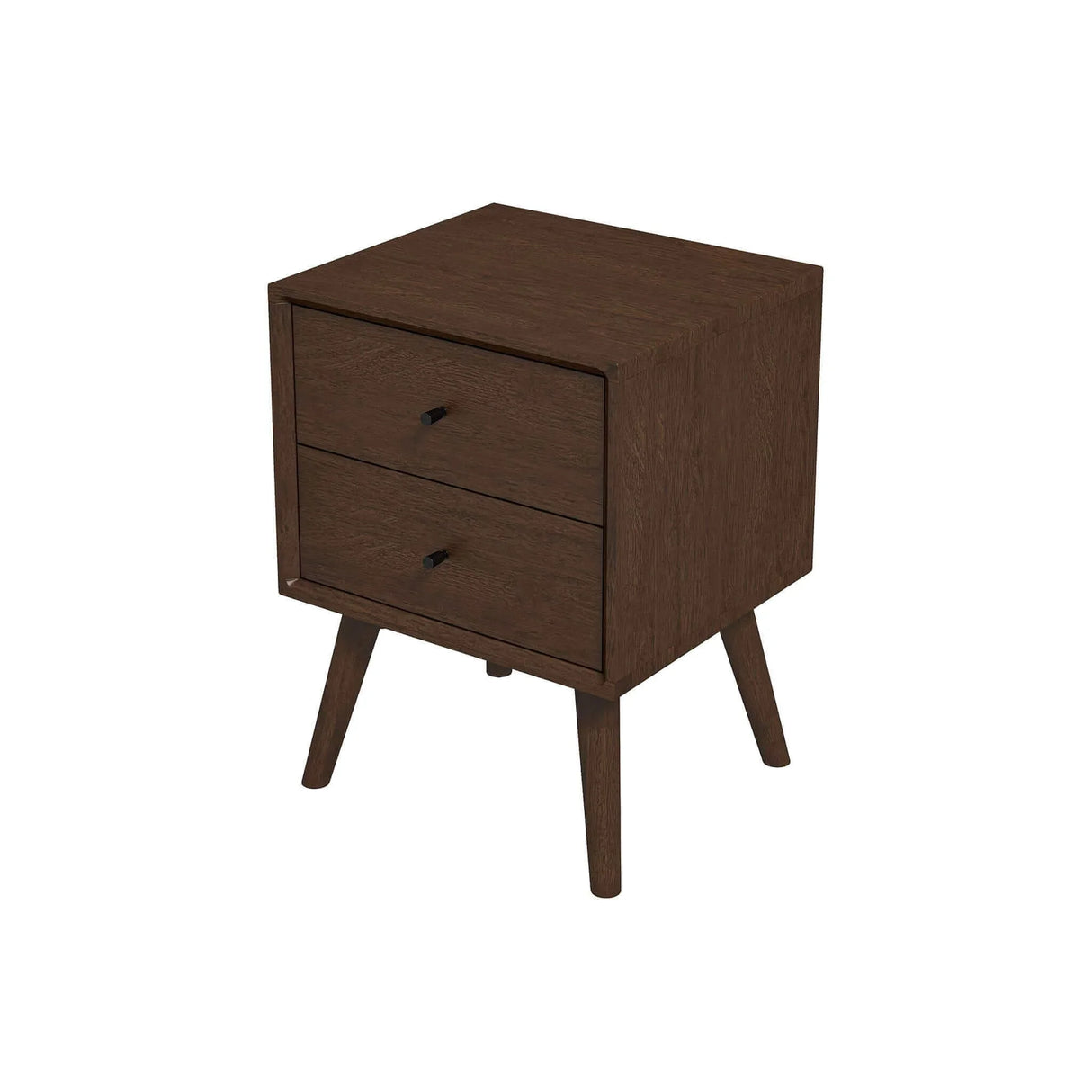 Caroline - Mid-Century Modern Style White Night Stand 2 Drawer - Furniture Home Direct