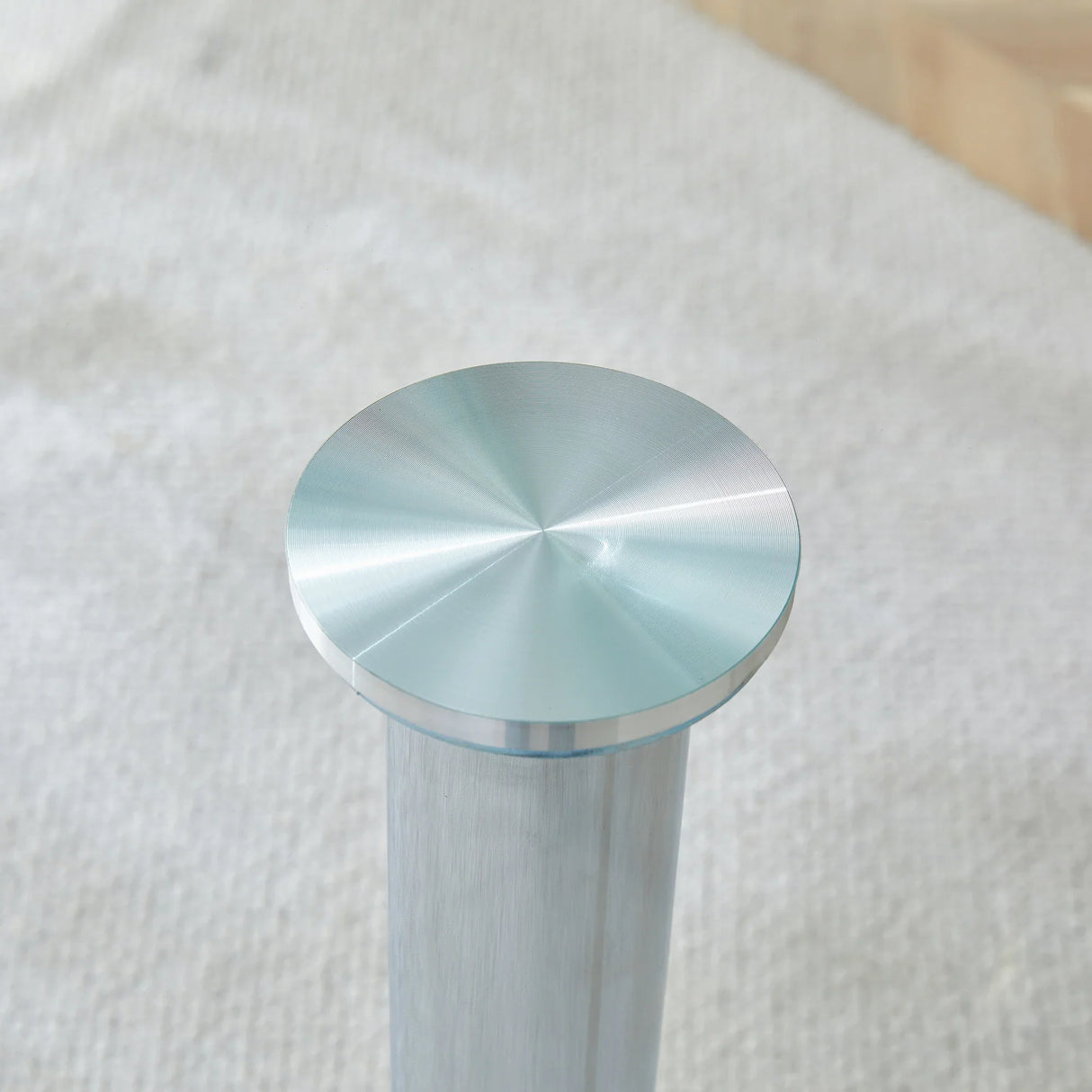 Dining Table Round Glass Top With Chrome Pedestal Silver - Furniture Home Direct