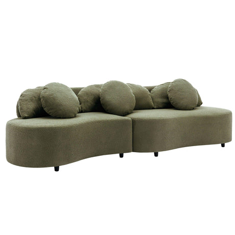 Modern Living Room Sofa Lamb Velvet Upholstered For Home - Furniture Home Direct