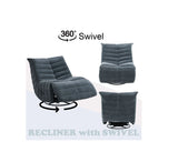 Talmon - Chenille Glider Recliner With Swivel - Furniture Home Direct