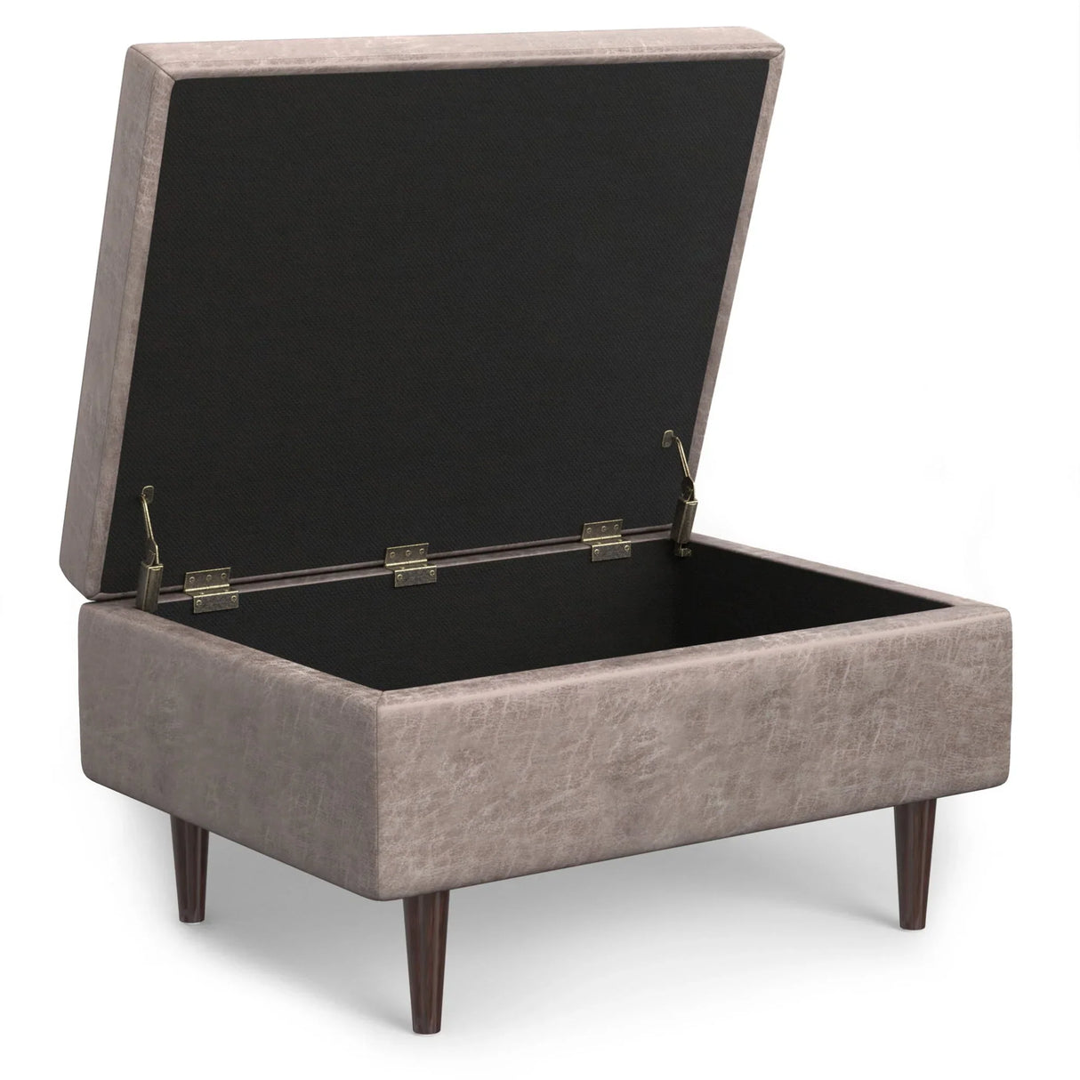 Shay - Large Square Coffee Table Storage Ottoman Mid-Century Style - Furniture Home Direct