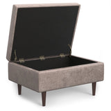 Shay - Large Square Coffee Table Storage Ottoman Mid-Century Style - Furniture Home Direct