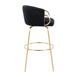 Claire - Contemporary / Glam Fixed Height Bar Stool (Set of 2) Round Footrest (Set of 2) - Furniture Home Direct