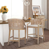 Casual Handcrafted Rattan Counter Stool - Furniture Home Direct