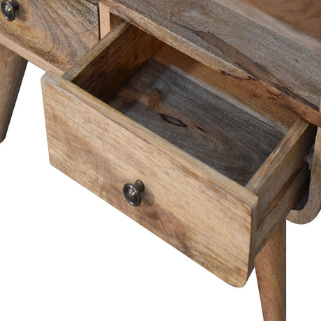Mini Curved Media Unit - Oak - Furniture Home Direct