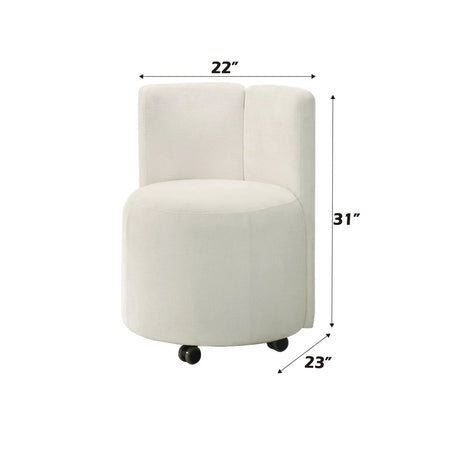 Blayde - Chenille Side Chair With Swivel (Set of 2) - White - Furniture Home Direct