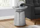Drum Accent Side Table, Hammered Texture - Furniture Home Direct