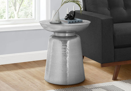 Drum Accent Side Table, Hammered Texture - Furniture Home Direct