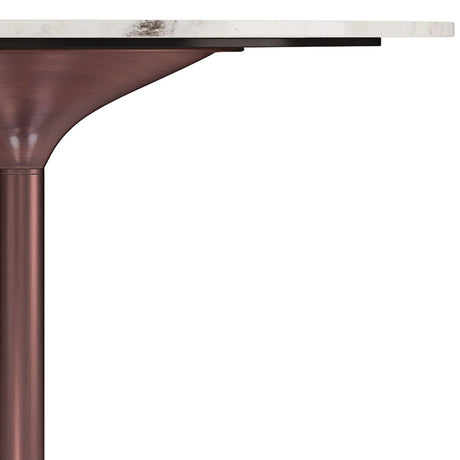 Osborne - Round Dining Table - White / Copper - Furniture Home Direct
