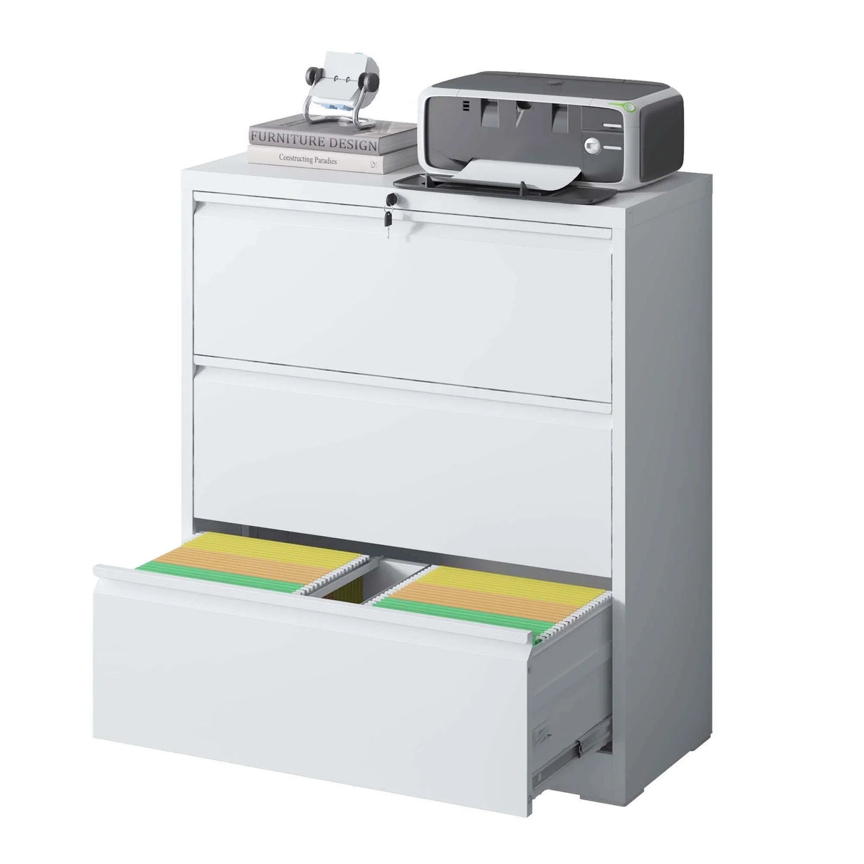 Premium Drawer Metal Lateral File Cabinet With Lock - Furniture Home Direct