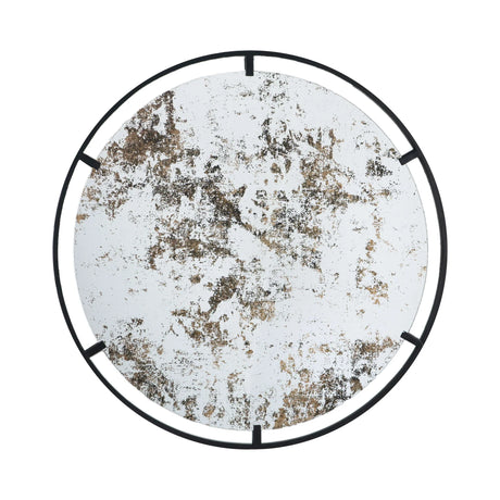 Theodor - Mirror With Industrial Design Round Mirror With Metal Frame For Wall Decor & Entryway Console Lean Against Wall - Black - Furniture Home Direct