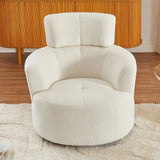 360° Swivel Chair Upholstered Accent Barrel Chair With Adjustable Headrest - Furniture Home Direct