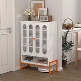 Modern Metal Shoe Cabinet With DoublebSided Mesh Doors And Adjustable Partitions - Furniture Home Direct