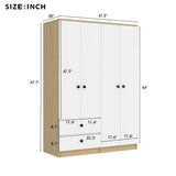Wardrobe With Drawers And Hanging Rod Solid Wood White - Furniture Home Direct