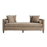 Upholstered Chaise Lounge Indoor With Nailheads, Sleeper Sofa Couch With 4 Throw Pillows & 2 Bolsters, Daybed With Rubberwood Legs - Furniture Home Direct