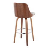Gianna - Mid Century Modern Fixed Height Barstool With Swivel With Round Footrest (Set of 2) - Furniture Home Direct