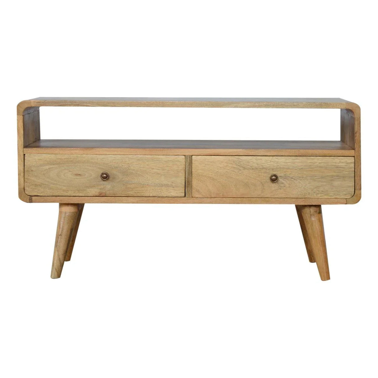 Solid Wood Curved Media Unit - Furniture Home Direct