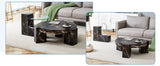 Detachable Double-Decker Black Patterned Coffee Table - Furniture Home Direct