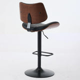 Counter Stool Adjustable PU Leather Upholstered Black - Furniture Home Direct