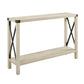Farmhouse Metal X Table With Lower Shelf - Furniture Home Direct