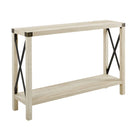 Farmhouse Metal X Table With Lower Shelf - Furniture Home Direct