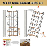 Industrial Style Corner Bookshelf With Thickened Iron Frame - Furniture Home Direct