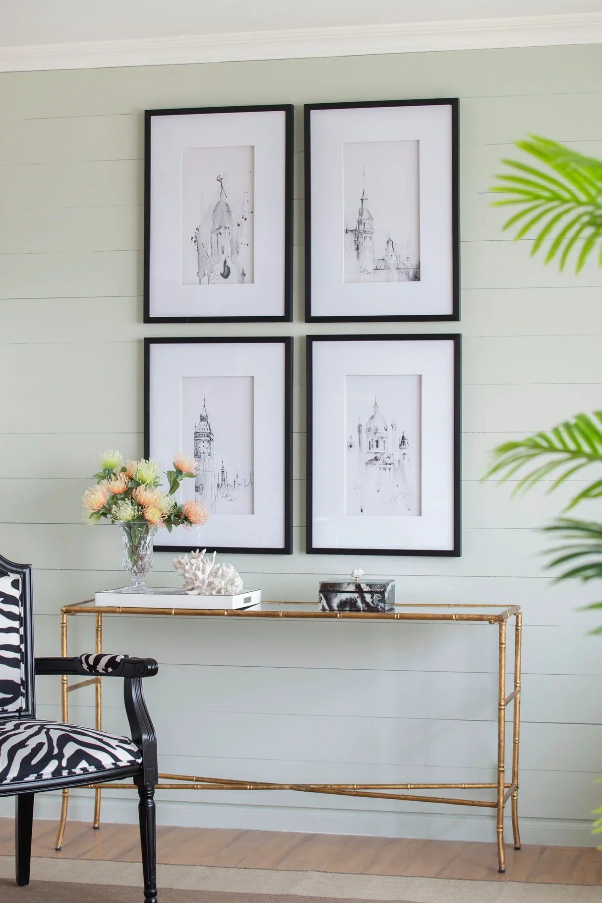Architecture Wall Art Prints, Home Decor Art For Living Room Dining Room Entryway (Set of 4) - White / Black - Furniture Home Direct