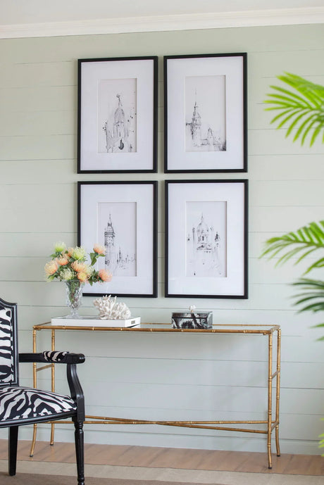Architecture Wall Art Prints, Home Decor Art For Living Room Dining Room Entryway (Set of 4) - White / Black - Furniture Home Direct
