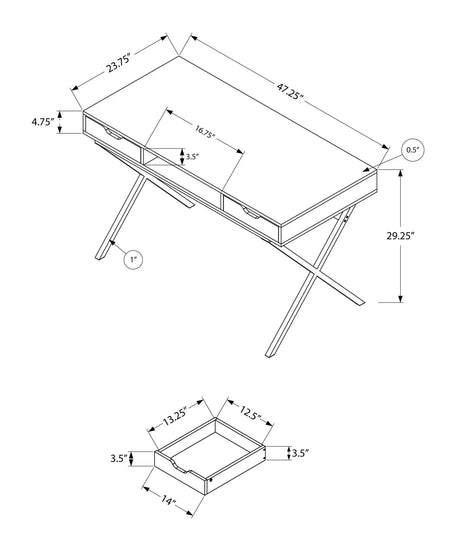 Computer Desk For Home Office, Laptop, Storage Drawers, Contemporary & Modern - Espresso - Furniture Home Direct