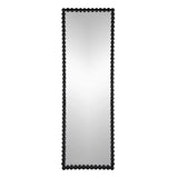 Full Length Mirror With Metal Beaded Frame, Rectangular Oversized Mirror For Living Room Bedroom - Black - Furniture Home Direct