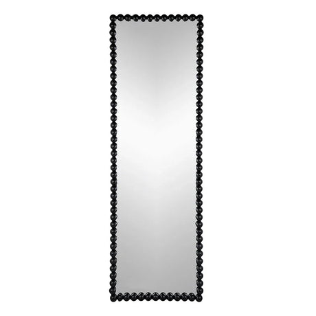 Full Length Mirror With Metal Beaded Frame, Rectangular Oversized Mirror For Living Room Bedroom - Black - Furniture Home Direct