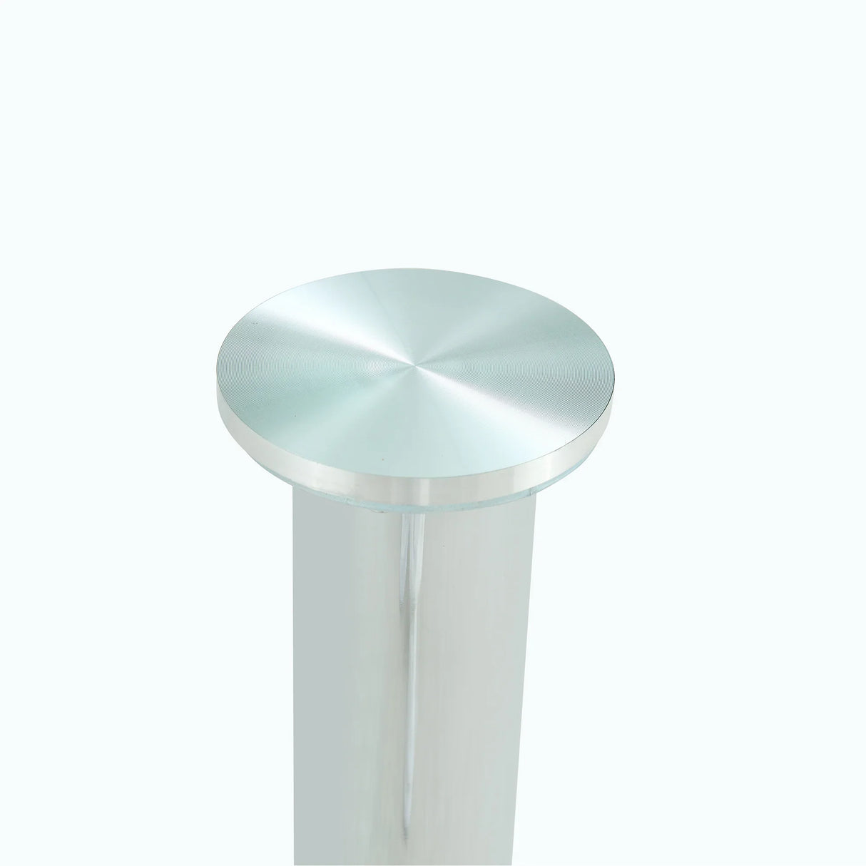 Dining Table Round Glass Top With Chrome Pedestal Silver - Furniture Home Direct