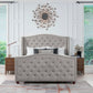 Marcella - Upholstered Shelter Headboard Bed Set - Furniture Home Direct