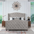 Marcella - Upholstered Shelter Headboard Bed Set - Furniture Home Direct