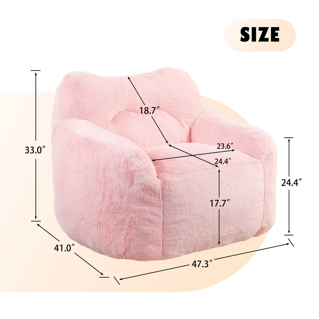Beanbag Sofa Chair With Armrests Stuffed High Density Foam - Furniture Home Direct