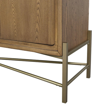 Metal Base Sideboard - Light Brown - Furniture Home Direct