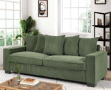 Luxe Corduroy Sofa With 5 Matching Toss Pillows, Sleek Design, Spacious And Comfortable 3 Seater Couch - Furniture Home Direct