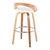 Grotto - Contemporary Fixed Height Barstool With Swivel With Round Footrest (Set of 2) - Furniture Home Direct