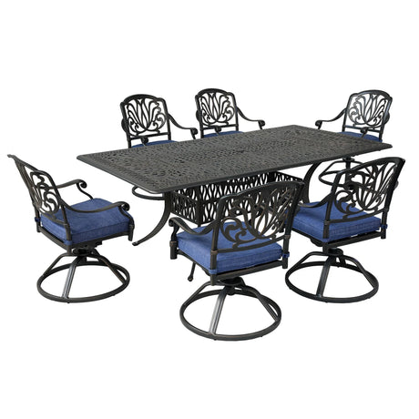 Rectangular Long Dining Set With Sunbrella Cushions - Furniture Home Direct