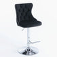 Swivel Velvet Barstools Adjusatble Seat Height From 25-33", Modern Upholstered Chrome Base Bar Stools With Backs Comfortable Tufted For Home Pub And Kitchen Island (Set of 2) - Furniture Home Direct