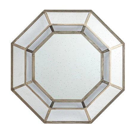 Oversized Octagon Mirror, Mid Century Modern Accent Mirror, For Living Room, Entryway, Bedroom, Hallway - Silver - Furniture Home Direct