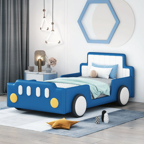 Race Car Shaped Platform Bed With Wheels - Furniture Home Direct