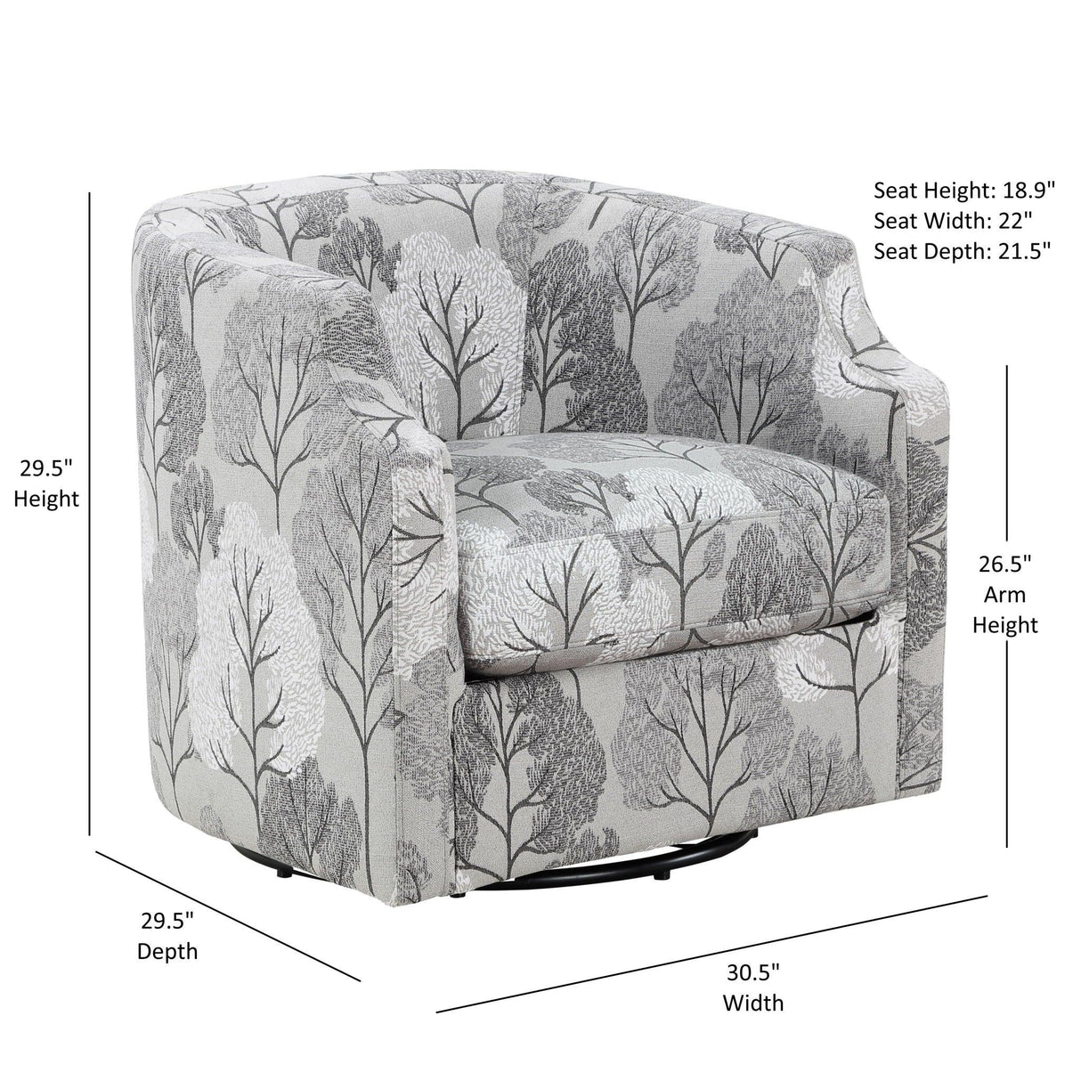 Isabelle - Swivel Glider Barrel Chair - Furniture Home Direct