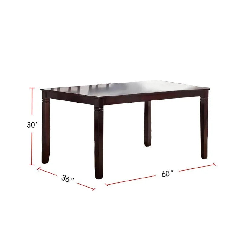 Dining Set with Upholstered PU Chairs 7 Piece Espresso - Furniture Home Direct