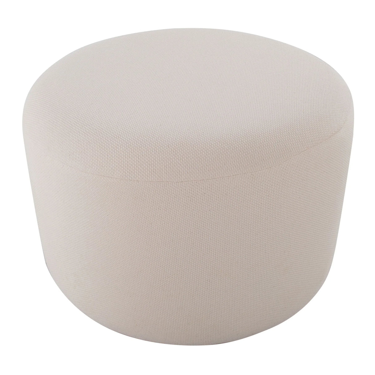 Large Round Pouf - Knitted Beige - Furniture Home Direct