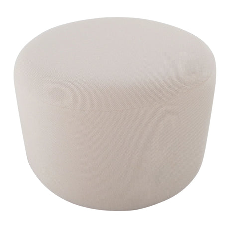 Large Round Pouf - Knitted Beige - Furniture Home Direct