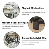 3 Piece Coffee Table Set With Tempered Glass Surface - Black - Furniture Home Direct