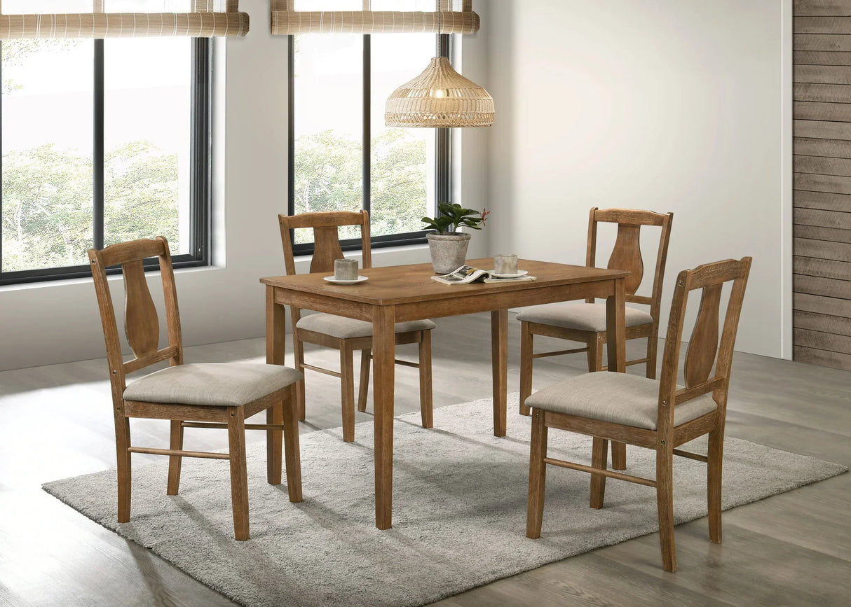 Kayee - 5 Pieces Pack Dining Set - Weathered Oak - Furniture Home Direct