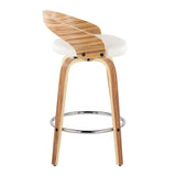 Grotto - Mid Century Modern Fixed Height Counter Stool With Swivel With Round Footrest (Set of 2) - Furniture Home Direct